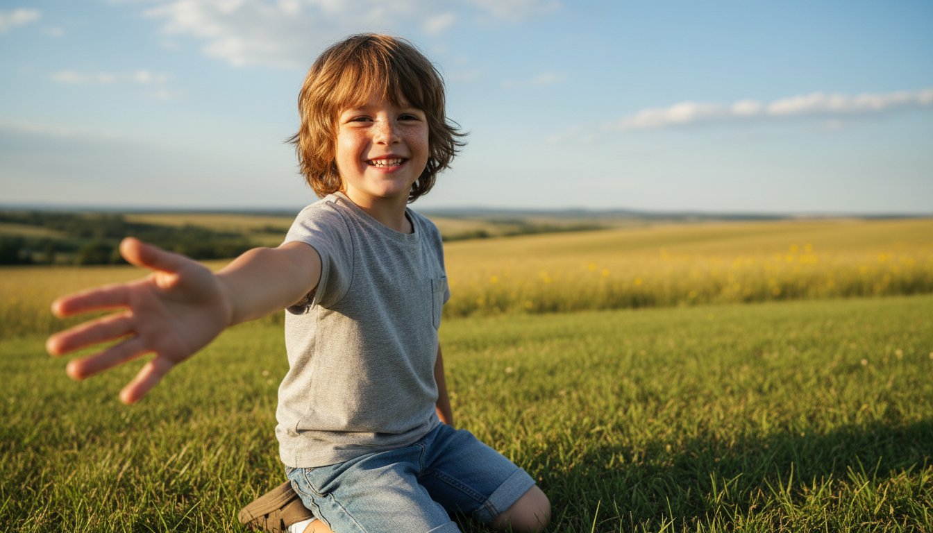photo of a child, friendly and inviting